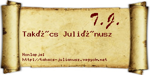 Takács Juliánusz névjegykártya